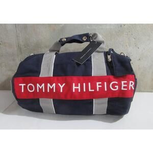 Tommy Hilfiger Spell Out Mini Duffle Bag Blue & Red NWT
